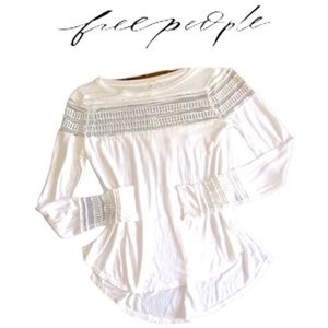 FREE PEOPLE➕Long Sleeve Sheer Embellished Top